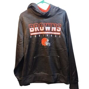 Cleveland Browns Football Hoodie NFL Team Apparel‎ Gray Orange Men's Size L